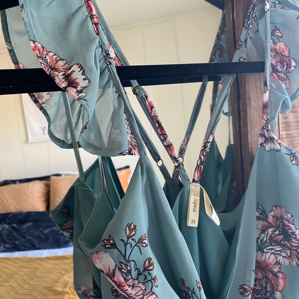 Blue floral maxi dress